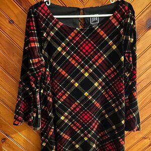 JH Velour Plaid Dress, Size 14